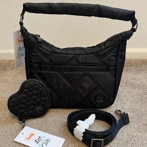 lug scamper and heart pouch black NWT